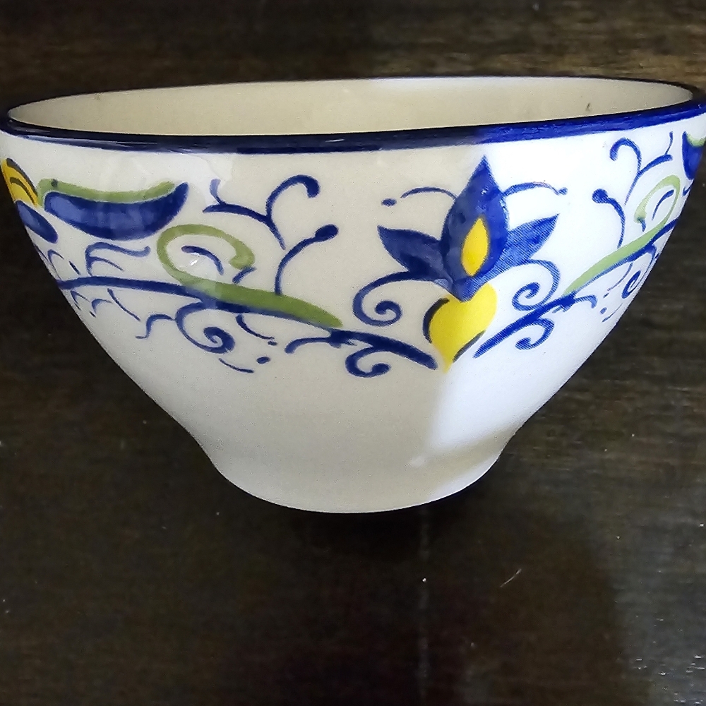 Vintage Portuguese Hand Painted Pottery Bowl